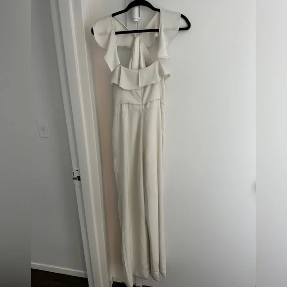 Monique Lhuillier White Jumpsuit-Size 6
